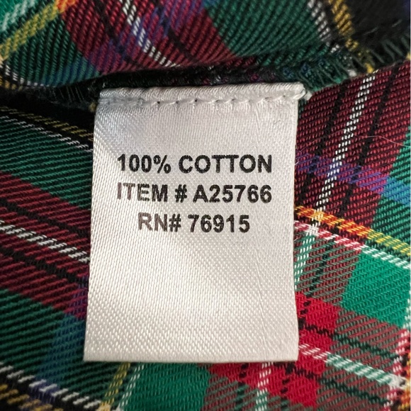 💥2/$15 NWOT Appleseed’s blue green red plaid Henley long sleeve top size medium - Picture 8 of 9